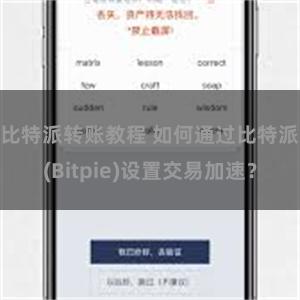 比特派转账教程 如何通过比特派(Bitpie)设置交易加速？